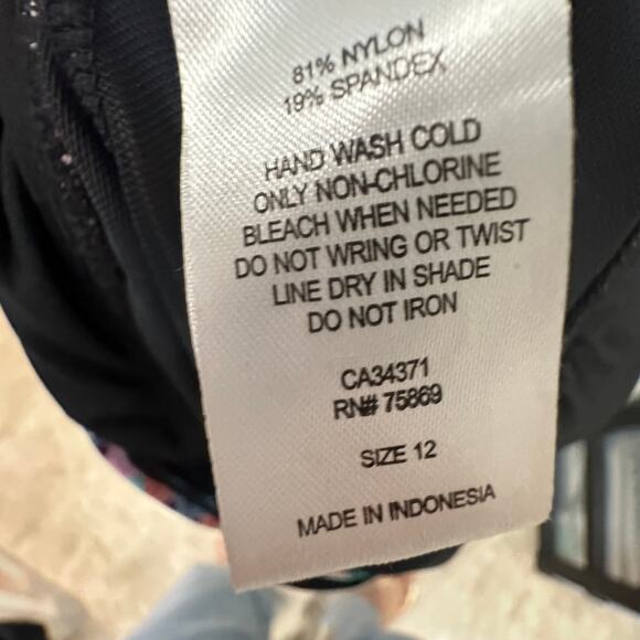 Women's One piece swimsuit bathing suit Multicolored size 12 Dress Skirt NWT - Picture 5 of 5